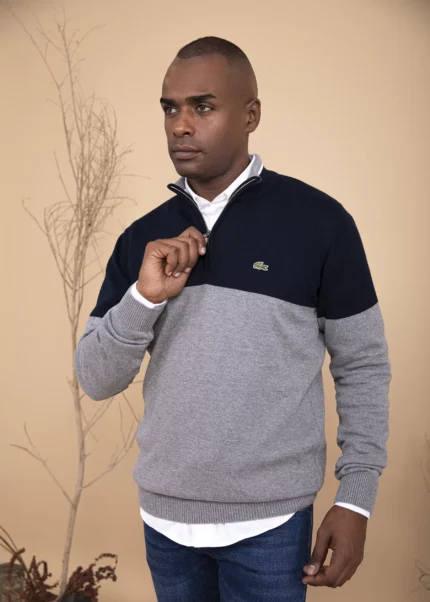 Lacoste Zippered Collar Knitwear Pullover